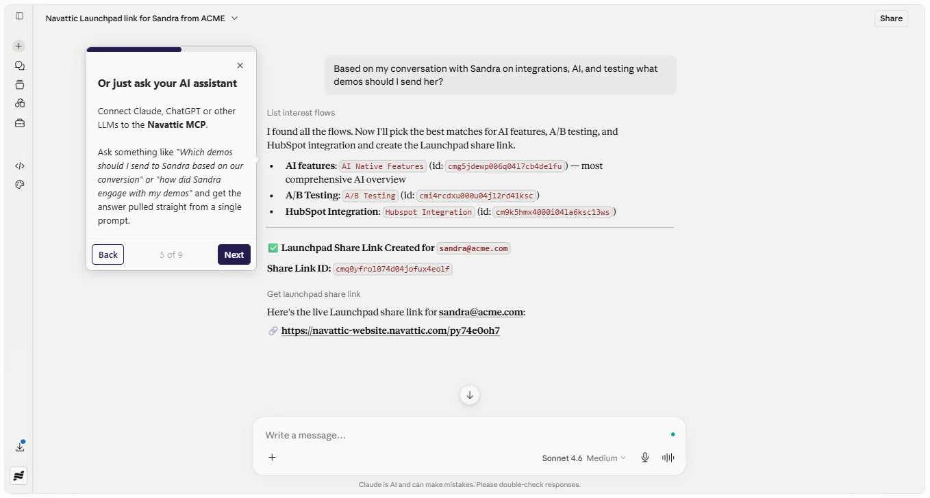 Navattic MCP demo tools