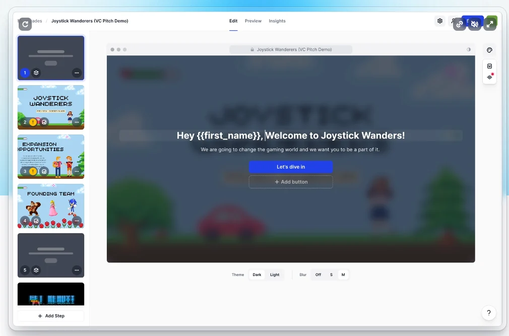 Arcade demo personalization with custom variables