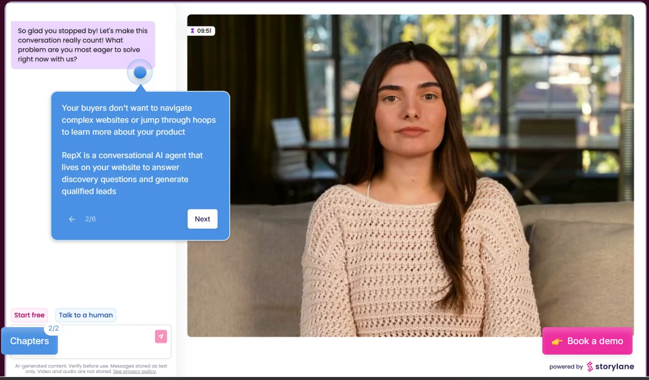 Storylane demo editing and buyer engagement interface