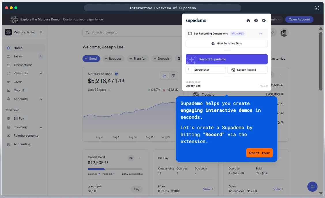 Supademo guided demo editor